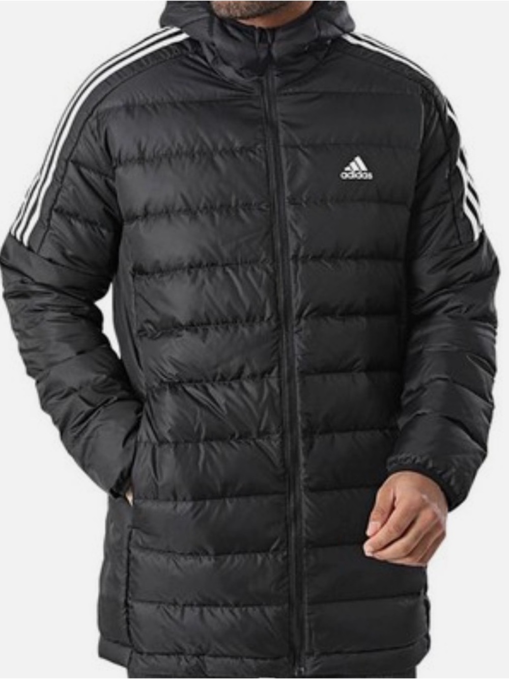 Adidas Essentials Light Down Hooded Parka Winter Coat Puffer Coat Large